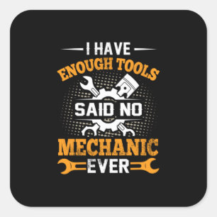 Mechanisch ik heb goede tools vierkante sticker