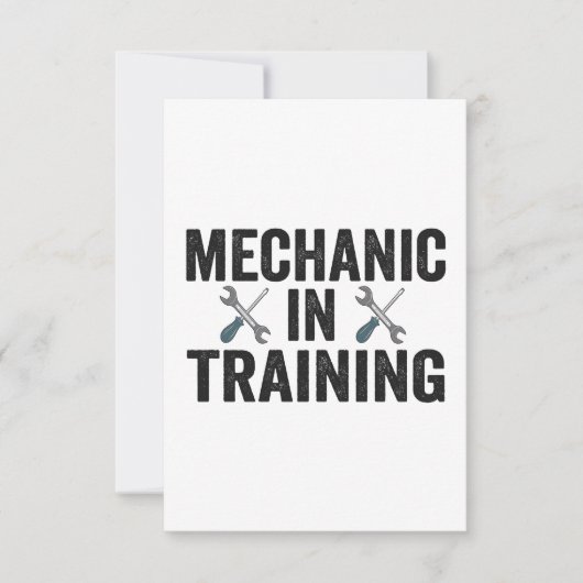 Mechanisch in training automatische reparatie bedankkaart (Voorkant)