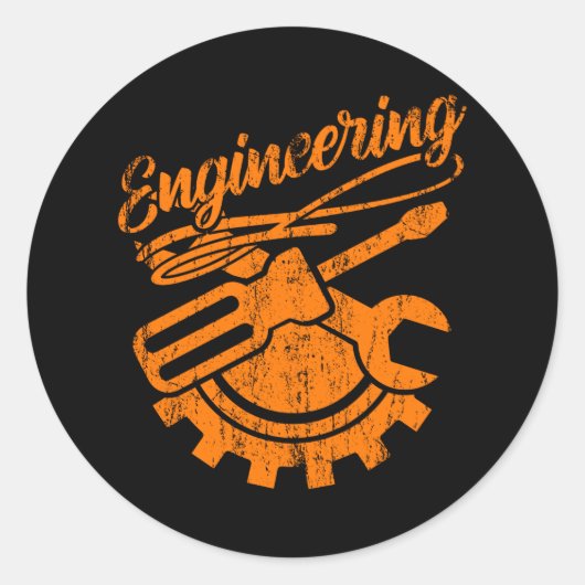 Mechanisch ingenieur Funny Engineering Tools Ronde Sticker (Voorkant)