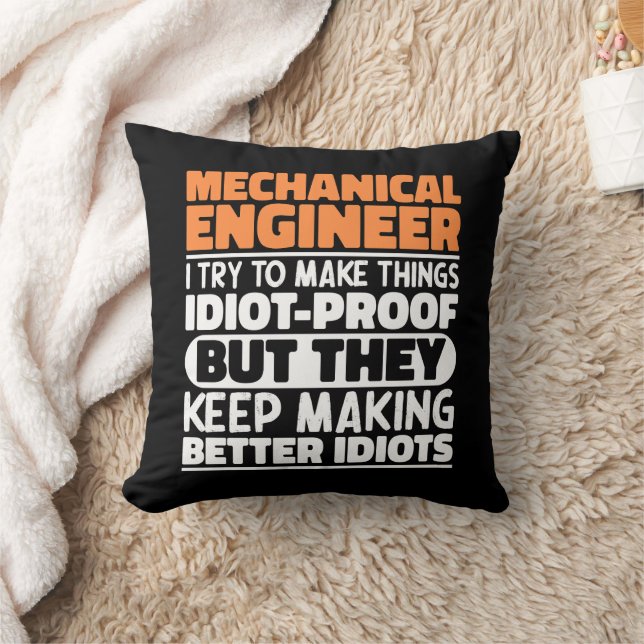 Mechanisch ingenieur Ik probeer het grappig te mak Kussen (Deken)