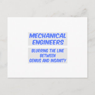 Mechanisch ingenieur Joke .. Genie en krankzinnigh Briefkaart