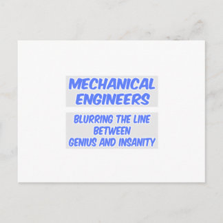 Mechanisch ingenieur Joke .. Genie en krankzinnigh Briefkaart