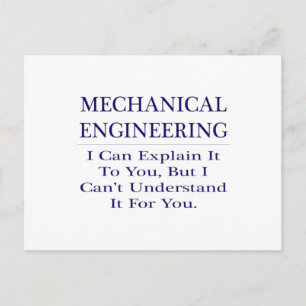 Mechanisch ingenieur Joke .. Leg uit dat u het nie Briefkaart