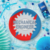 Mechanisch Ingenieur Kleurenblok Papieren Bordje (Feest)