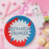 Mechanisch Ingenieur Kleurenblok Papieren Bordje (Feest)