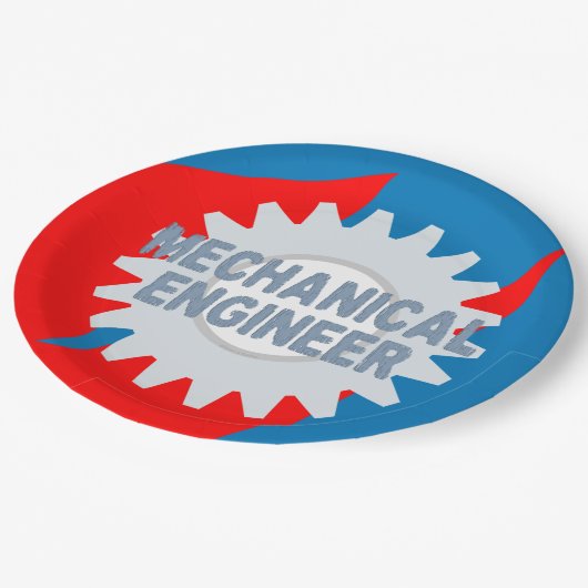 Mechanisch Ingenieur Kleurenblok Papieren Bordje (Gekanteld)