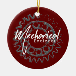Mechanisch Ingenieur Tandwiel Schets Keramisch Ornament