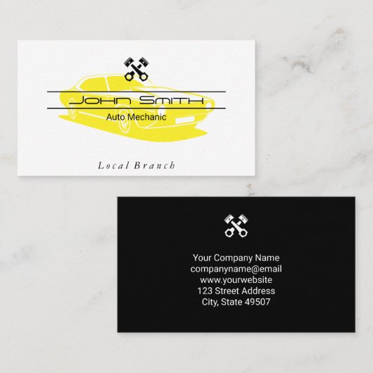 Mechanisch | Ingenieur | Zuigers Visitekaartje (Voorkant / Achterkant)