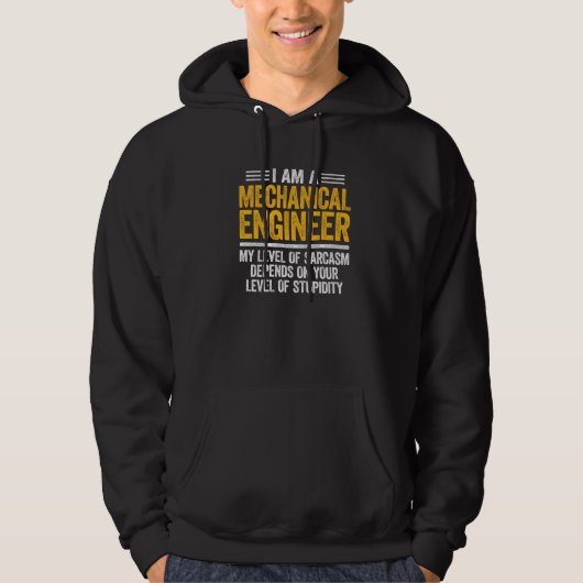 Mechanisch ingenieurniveau van Sarcasm Engineering Hoodie (Voorkant)