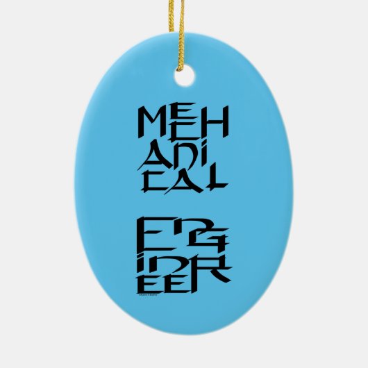 Mechanisch ingenieurskarakter keramisch ornament (Achterkant)