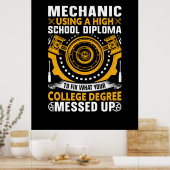 Mechanisch met een middelbaar diploma poster (Keuken)
