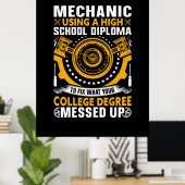 Mechanisch met een middelbaar diploma poster (Thuiskantoor)