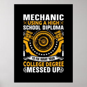 Mechanisch met een middelbaar diploma poster