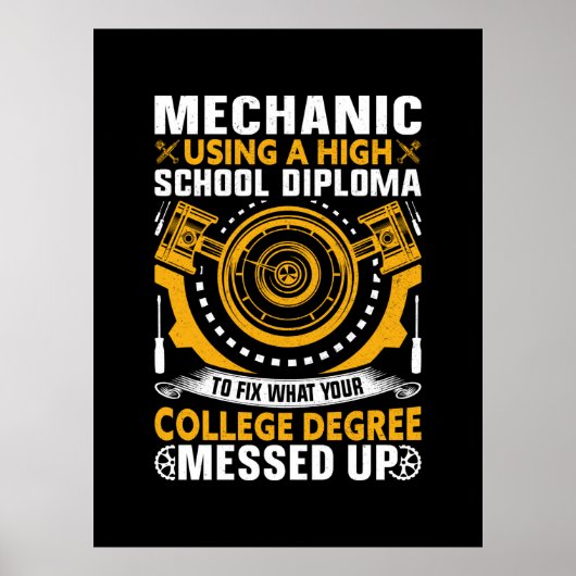 Mechanisch met een middelbaar diploma poster (Voorkant)