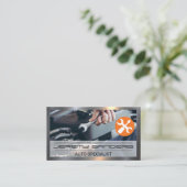 Mechanisch met een moersleutel | Auto-services Visitekaartje (Staand voorkant)