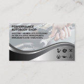 Mechanisch met moersleutel | Auto garagewinkel Visitekaartje (Voorkant)