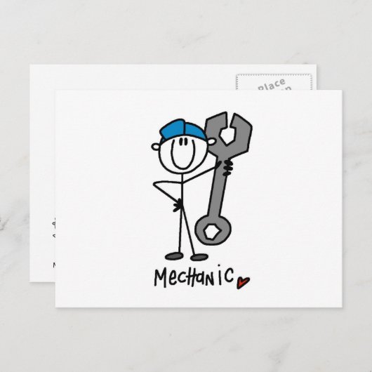 Mechanisch met moersleutel briefkaart (Voorkant / Achterkant)