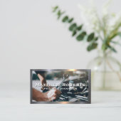 Mechanisch met moersleutel | Metaalgrens Visitekaartje (Staand voorkant)