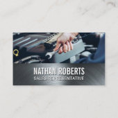 Mechanisch met Moersleutel | Metallisch Visitekaartje (Achterkant)