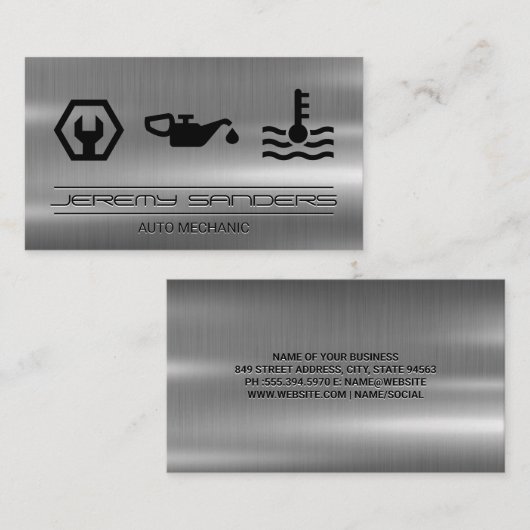 Mechanisch | Metaal | Visitekaartje Gereedschapsdi (Voorkant / Achterkant)