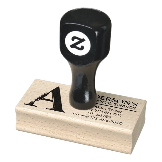  mechanisch monogram. Initiaal "A" Rubberstempel (Stempel)