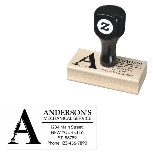 mechanisch monogram. Initiaal "A" Rubberstempel (Gestempeld)