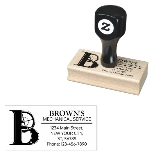  mechanisch monogram. INITIAAL B Rubberstempel (Gestempeld)