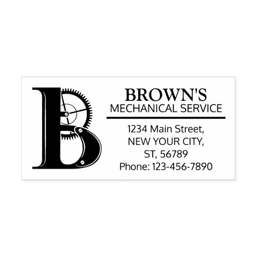  mechanisch monogram. INITIAAL B Rubberstempel (Afrduk)