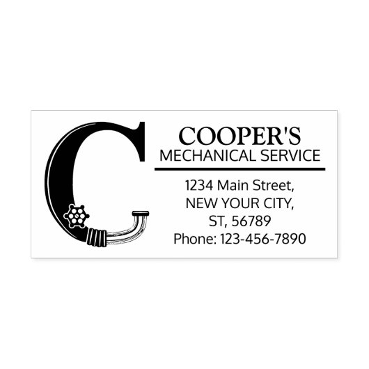  mechanisch monogram. INITIAAL C Rubberstempel (Afrduk)