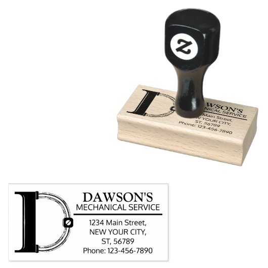 mechanisch monogram. INITIAAL D Rubberstempel (Gestempeld)