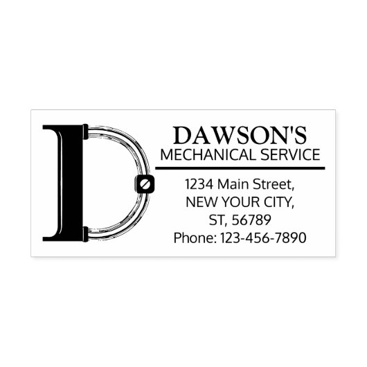 mechanisch monogram. INITIAAL D Rubberstempel (Afrduk)