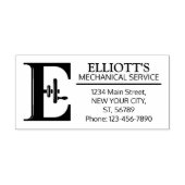 mechanisch monogram. INITIAAL E Rubberstempel (Afrduk)