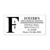  mechanisch monogram. Initiaal "F" Rubberstempel (Afrduk)