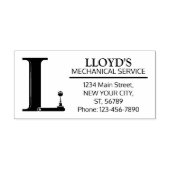  mechanisch monogram. Initiaal "L" Rubberstempel (Afrduk)