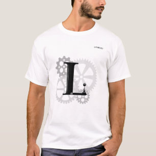  mechanisch monogram. Initiaal "L" T-shirt