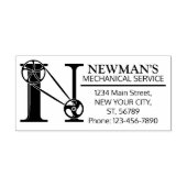  mechanisch monogram. Initiaal "N" Rubberstempel (Afrduk)