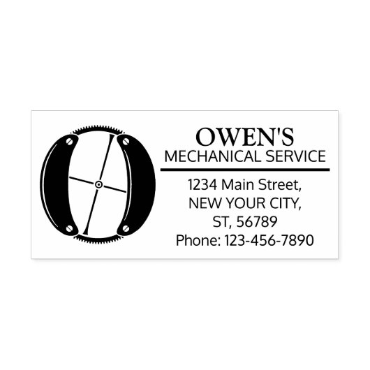  mechanisch monogram. Initiaal "O" Rubberstempel (Afrduk)