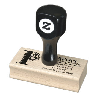 mechanisch monogram. INITIAAL P Rubberstempel
