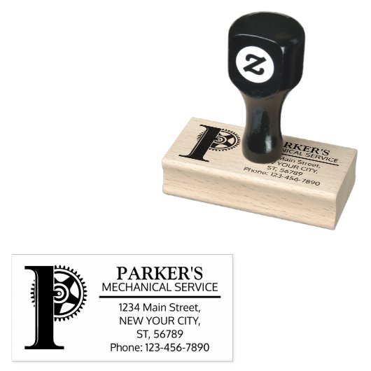  mechanisch monogram. INITIAAL P Rubberstempel (Gestempeld)