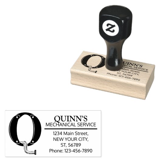  mechanisch monogram. Initiaal "Q" Rubberstempel (Gestempeld)