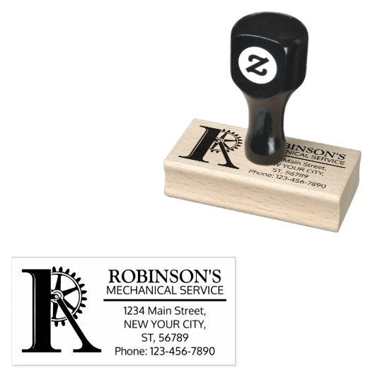  mechanisch monogram. INITIAAL R Rubberstempel (Gestempeld)