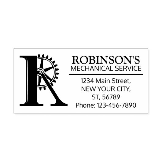  mechanisch monogram. INITIAAL R Rubberstempel (Afrduk)