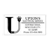 mechanisch monogram. Initiaal "U" Rubberstempel (Afrduk)