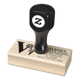  mechanisch monogram. INITIAAL W Rubberstempel