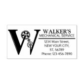  mechanisch monogram. INITIAAL W Rubberstempel (Afrduk)