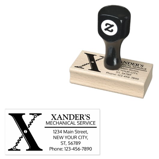  mechanisch monogram. Initiaal "X" Rubberstempel (Gestempeld)