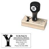  mechanisch monogram. Initiaal "Y" Rubberstempel (Gestempeld)