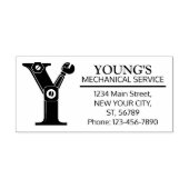  mechanisch monogram. Initiaal "Y" Rubberstempel (Afrduk)