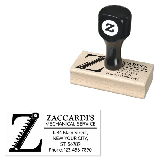  mechanisch monogram. Initiaal "Z" Rubberstempel (Gestempeld)