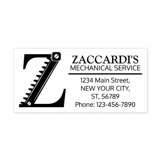  mechanisch monogram. Initiaal "Z" Rubberstempel (Afrduk)